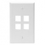 Leviton, QuickPort&reg; Single Gang 4-Port Wallplate, 41080-4WP