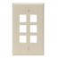 Leviton, QuickPort&reg; Single Gang 6-Port Wallplate, 41080-6IP