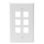 Leviton, QuickPort&reg; Single Gang 6-Port Wallplate, 41080-6WP