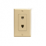 Leviton, Standard Type 625B3 Duplex Telephone Wall Jack, 40944-I