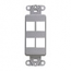 Leviton, QuickPort&reg; Decora 4-Port Insert, 41644-GY