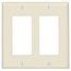 Leviton, 80409-A, 2 Gang 2 Decora/GFI, Almond, Wall Plate,