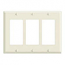 Leviton, 80411-A, 3 Gang 3 Decora/GFI, Almond, Wall Plate 