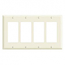 Leviton, 80412-A, 4 Gang 4 Decora/GFI, Almond, Wall Plate 