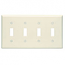 Leviton, 82012, 4 Gang 4 Toggle Switch, Almond Wall Plate 