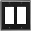 Leviton, 80409-E, 2 Gang 2 Decora/GFI, Black, Wall Plate 