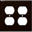 Leviton, 80716-E, 2 Gang 2 Duplex Receptacle, Black, Wall Plate 
