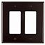 Leviton, 80409, 2 Gang 2 Decora/GFI, Brown, Wall Plate 