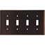 Leviton, 85012, 4 Gang 4 Toggle Switch, Brown, Wall Plate 