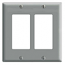Leviton, 80409-GY, 2 Gang 2 Decora/GFI, Grey, Wall Plate