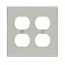 Leviton, 87016, 2 Gang 2 Duplex Receptacle, Gray, Wall Plate