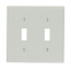 Leviton, 87009, 2 Gang 2 Toggle Switch, Grey, Wall Plate