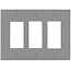 Leviton, 80411-GY, 3 Gang 3 Decora/GFI, Grey, Wall Plate