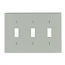 Leviton, 87011, 3 Gang 3 Toggle Switch, Grey, Wall Plate