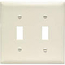 Leviton, 78009, 2 Gang 2 Toggle Switch, Light Almond, Wall Plate