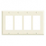 Leviton, 80412-T, 4 Gang 4 Decora/GFI, Light Almond, Wall Plate