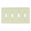 Cooper, 2054LA, 4 Gang 4 Toggle Switch, Light Almond, Wall Plate