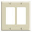 Leviton, 80409-I, 2 Gang 2 Decora/GFI, Ivory, Wall Plate