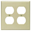 Cooper, 2150V-BOX, 2 Gang 2 Duplex Receptacle, Ivory, Wall Plate