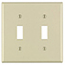 Leviton, 86009, 2 Gang 2 Toggle Switch, Ivory, Wall Plate