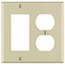 Leviton, 80455-00I, 2 Gang 1 Duplex Receptacle 1 Decora/GFI, Ivory, Wall Plate
