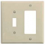Cooper, 2153V-BOX, 2 Gang 1 Toggle Switch 1 Decora/GFI, Ivory, Wall Plate