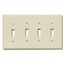 Leviton, 2154V-BOX, 4 Toggle Switch, Ivory, Wall Plate