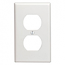 Cooper, 2132W-BOX, 1 Gang Duplex Receptacle, White, Plastic, Wall Plate