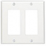 Cooper, 2152W-BOX, 2 Gang 2 Decora/GFI, White, Plastic, Wall Plate
