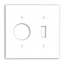 Leviton, 88007, 2 Gang 1 Toggle Switch 1 Single Receptacle, White, Plastic, Wall Plate