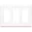 Cooper, 2163W-BOX, 3 Gang 3 Decora/GFI, White, Plastic, Wall Plate