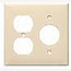 Mulberry, 92842, 2 Gang 1 Duplex Receptacle 1 Single Receptacle, Jumbo, Ivory, Wall Plate
