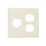 Mulberry, 84842, 2 Gang 1 Duplex Receptacle 1 Single Receptacle, Jumbo, Metal, Ivory, Wall Plate