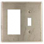 Mulberry, 97865, 2 Gang 1 Toggle Switch 1 Decora/GFI, Jumbo, Stainless Steel, Wall Plate