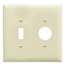 Mulberry, 92512, 2 Gang 1 Toggle Switch 1 Single Receptacle, Lexan, Ivory, Wall Plate