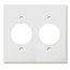 Mulberry. 90092, 2 Gang 2 Single Receptacle, Lexan, White, Wall Plate
