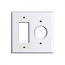 Mulberry, 90442, 2 Gang 1 Single Receptacle 1 Decora/GFI, Lexan, White, Wall Plate