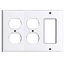 Mulberry, 90673, 3 Gang 2 Duplex Receptacle 1 Decora/GFI, Lexan, White, Wall Plate