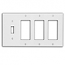 Mulberry, 90654, 4 Gang 3 Decora/GFI 1 Toggle Switch, Lexan, White, Wall Plate