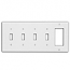 Mulberry, 90465, 5 Gang 4 Toggle Switch 1 Decora/GFI, Lexan, White, Wall Plate