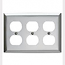 Mulberry, 83103, 3 Gang 3 Duplex Receptacle, Chrome, Wall Plate 