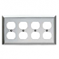 Mulberry, 83104, 4 Gang 4 Duplex Receptacle, Chrome, Wall Plate 