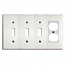 Mulberry, 83554, 4 Gang 1 Duplex Receptacle 3 Toggle Switch, Chrome, Wall Plate 