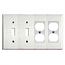 Mulberry, 83564, 4 Gang 2 Toggle Switch 2 Duplex Receptacle, Chrome, Wall Plate  