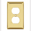 Mulberry, 64101, 1 Gang Duplex Receptacle, Polished Brass, Wall plate
