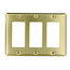 Mulberry, 64403, 3 Gang 3 Decora/GFI, Polished Brass, Wall Plate