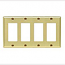 Mulberry, 64404, 4 Gang 4 Decora/GFI, Polished Brass, Wall Plate
