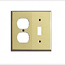 Mulberry, 94532, 2 Gang 1 Duplex Receptacle 1 Toggle Switch, Satin Brass, Wall Plate