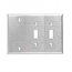 Mulberry, 97533, 3 Gang 2 Toggle Switch 1 Blank, Stainless Steel, Wall Plate