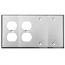 Mulberry, 97164, 4 Gang 2 Duplex Receptacle 2 Blank, Stainless Steel, Wall Plate